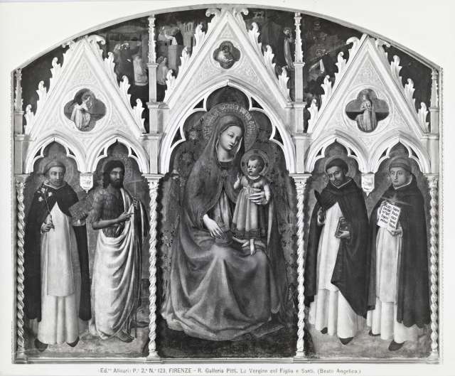 Alinari, Fratelli — Firenze - R. Galleria Pitti. La Vergine col Figlio e Santi (Beato Angelico) — insieme